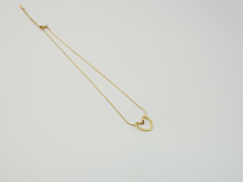 Zarif Kalp Kolye | Çelik | Gold / Silver