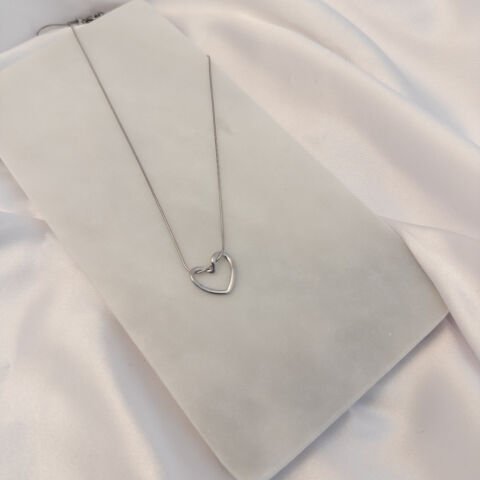 Zarif Kalp Kolye | Çelik | Gold / Silver