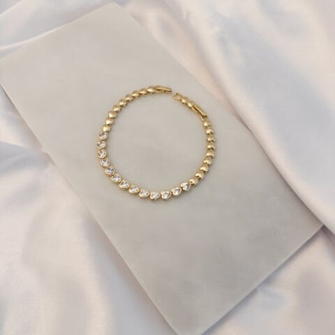 Kalp Bileklik | Altın Kaplama | Gold