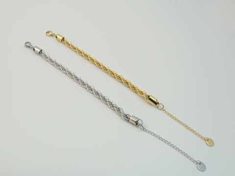 Kalın Burgu Bileklik | Çelik | Gold / Silver
