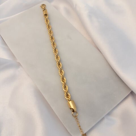 Kalın Burgu Bileklik | Çelik | Gold / Silver