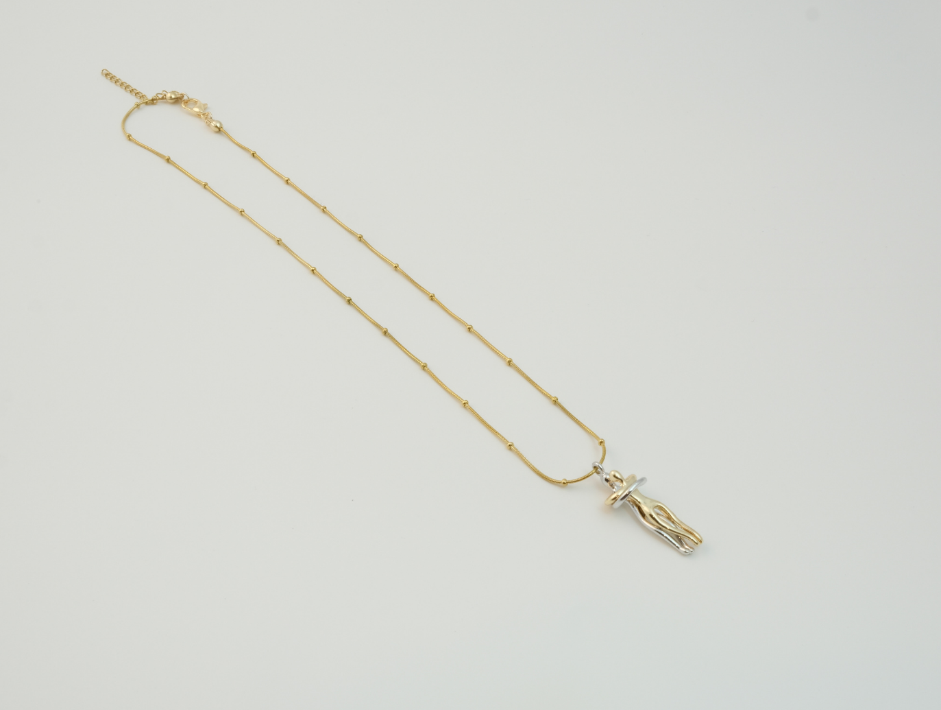Sarılan İnsan Kolye | Çelik | Gold-Silver