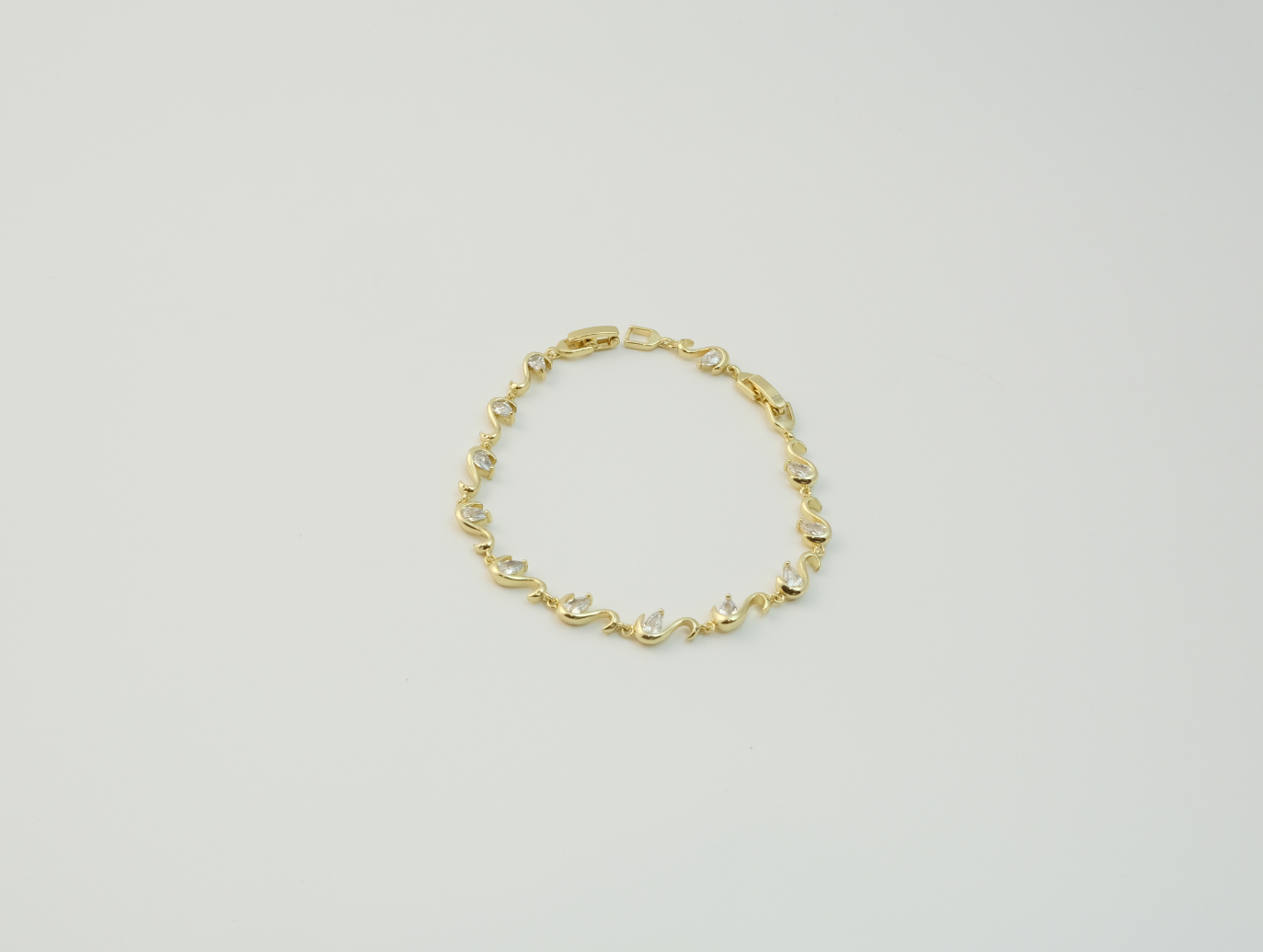 Kuğu Taşlı Bileklik | Altın Kaplama | Gold