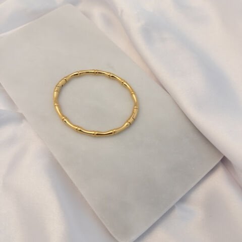 Kemik Model Kelepçe Bileklik | Çelik | Gold / Silver