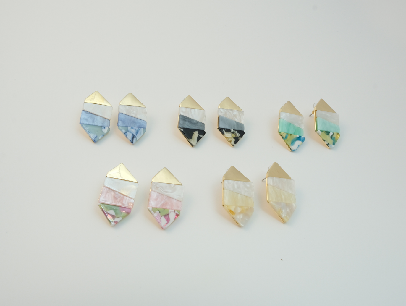Geometrik Küpe | Kararmaz | Çelik | Gold