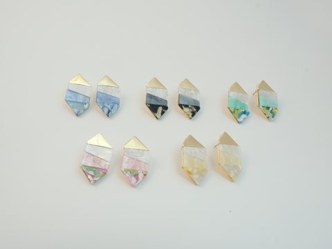 Geometrik Küpe | Kararmaz | Çelik | Gold