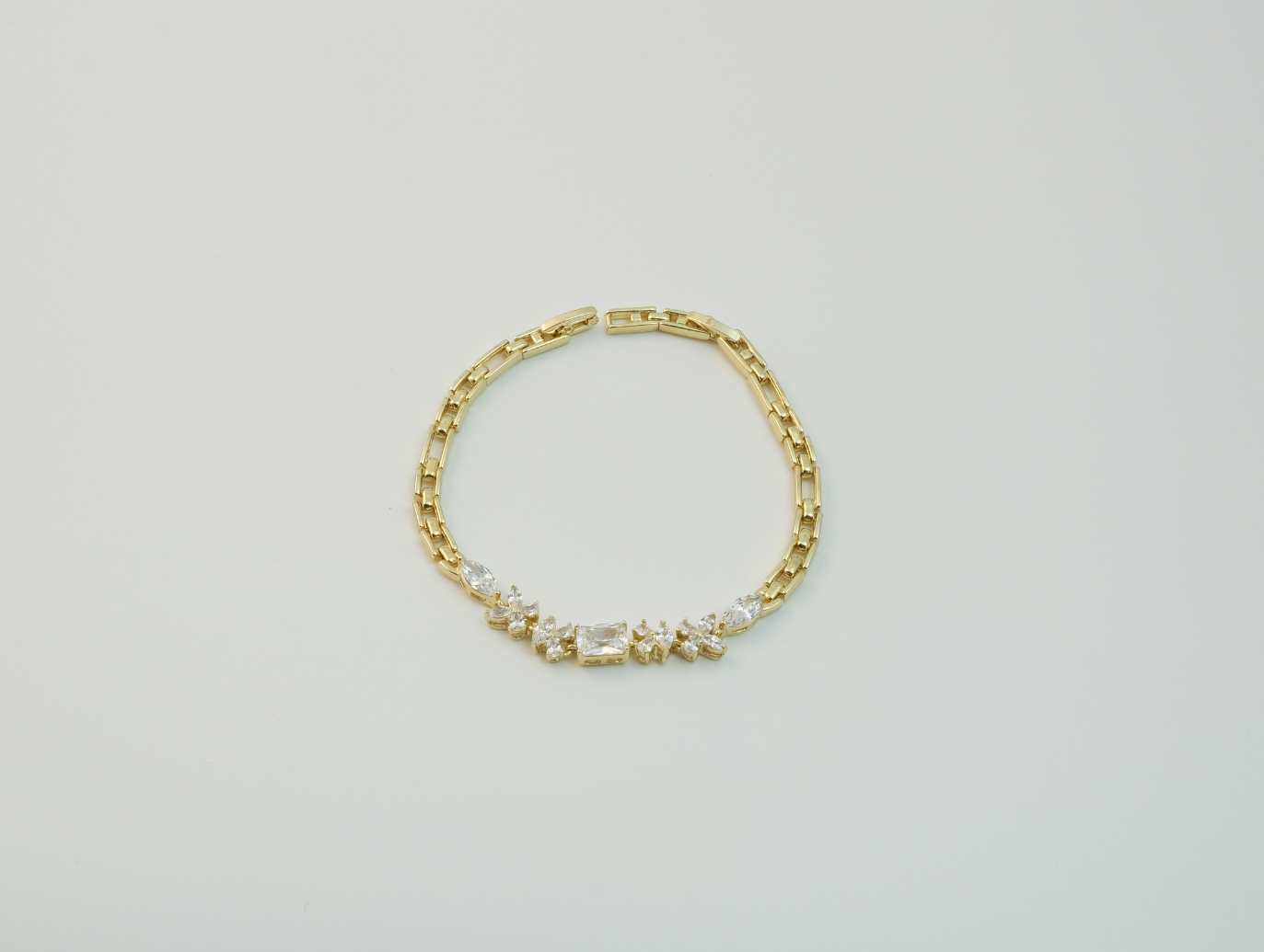 Taşlı Bileklik - 2 | Altın Kaplama | Gold