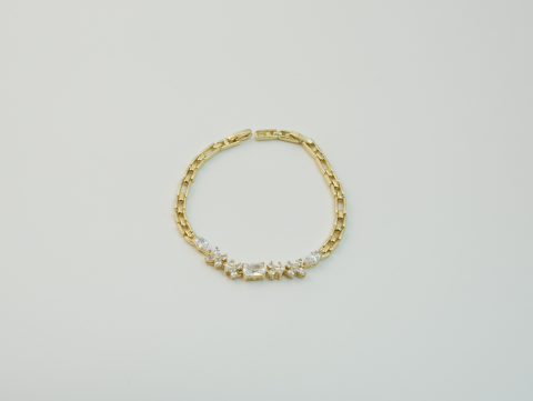 Taşlı Bileklik - 2 | Altın Kaplama | Gold