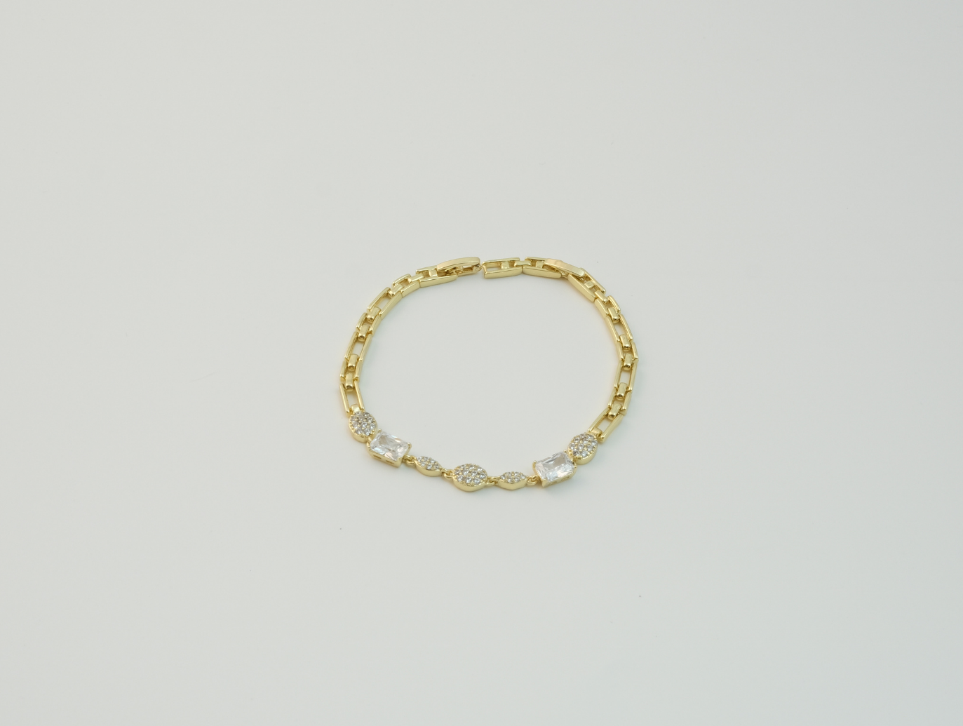 Taşlı Bileklik - 3 | Altın Kaplama | Gold