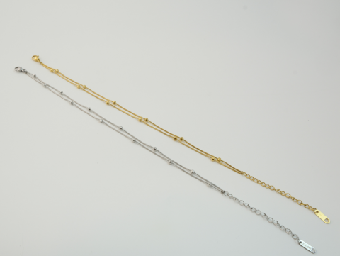Boncuklu Halhal  | Çelik |  Gold / Silver