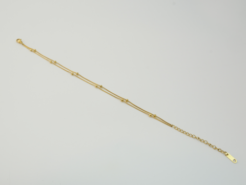 Boncuklu Halhal  | Çelik |  Gold / Silver