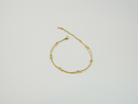 Boncuklu Halhal  | Çelik |  Gold / Silver
