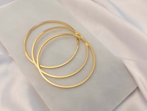 Üçlü Ajda Bilezik | Çelik | Gold