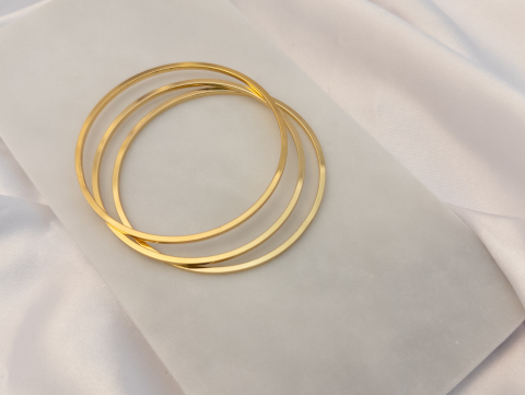 Üçlü Ajda Bilezik | Çelik | Gold