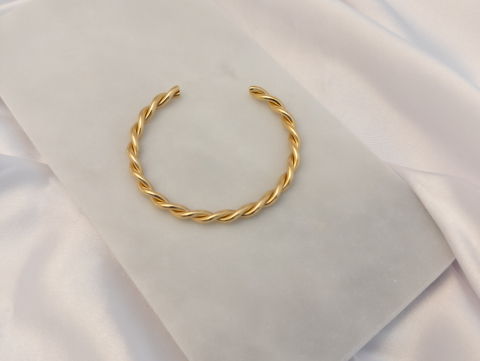 Burgu Kelepçe Bileklik | Çelik | Gold