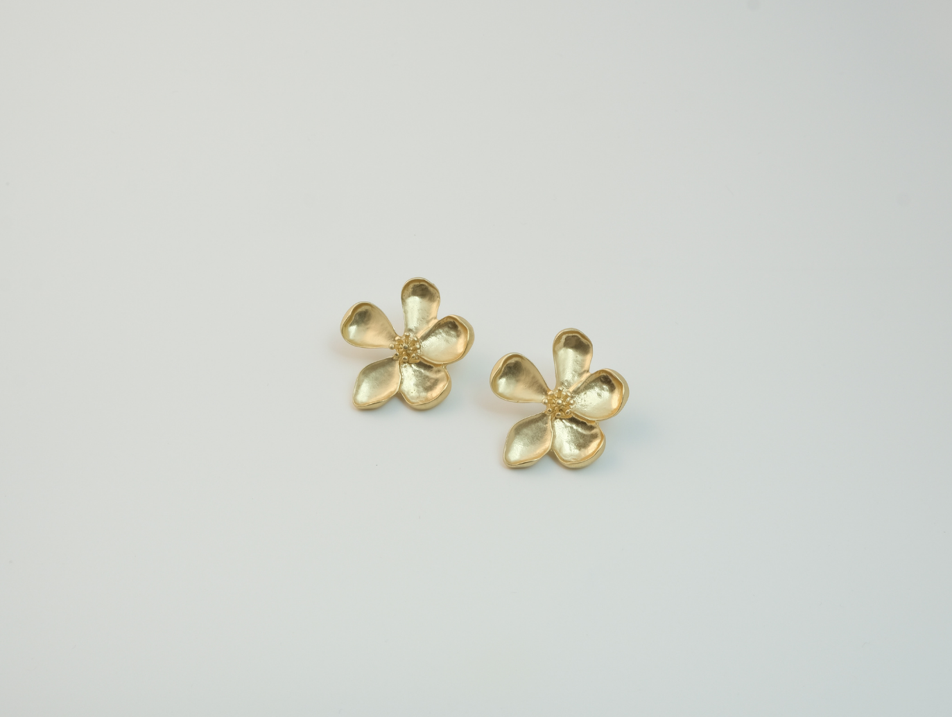 Tomurcuklu Çiçek Küpe | Çelik | Gold