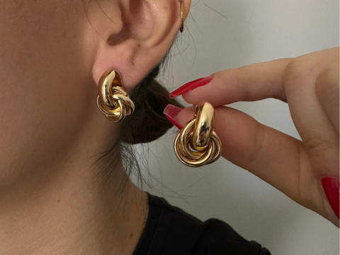 Burgu Küpe | Çelik | Gold