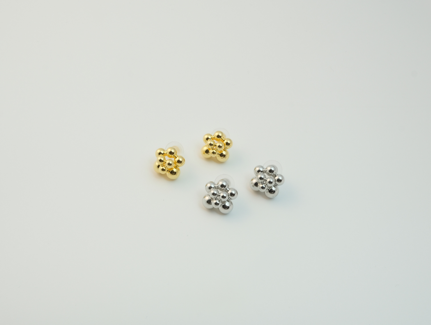 Top Küpe | Altın Kaplama | Gold / Silver