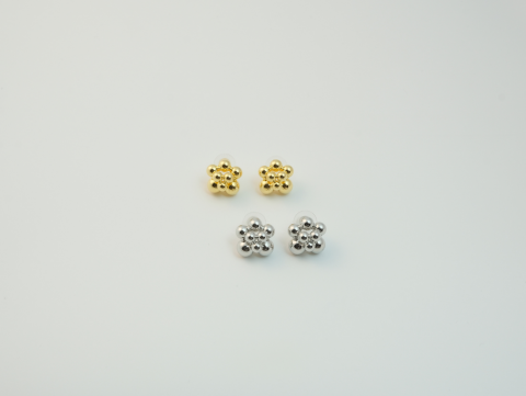 Top Küpe | Kararmaz | Altın Kaplama | Gold / Silver