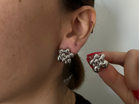 Top Küpe | Kararmaz | Altın Kaplama | Gold / Silver