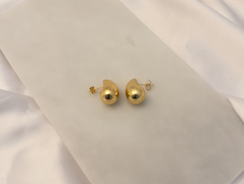 Küçük Damla Küpe | Çelik | Gold