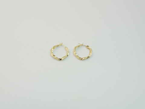 İnce Burgu Halka Küpe | Kararmaz | Çelik | Gold