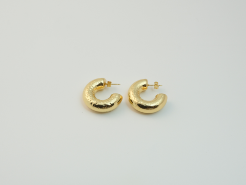Damlalı Burgu Halka Küpe | Çelik | Gold
