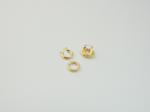 Geçmeli Halka Küpe | Kararmaz | Altın Kaplama | Gold