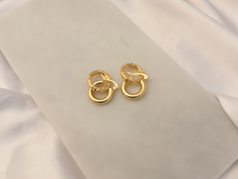 Geçmeli Halka Küpe | Altın Kaplama | Gold
