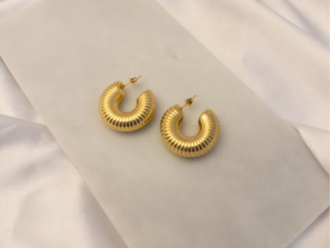 Kıkırdak Halka Küpe | Çelik | Gold
