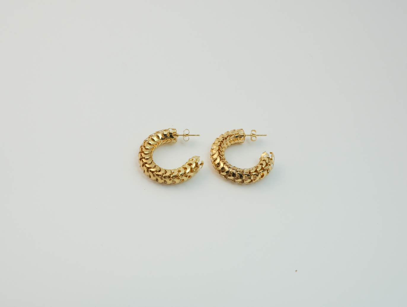 Delikli Halka Küpe | Çelik | Gold