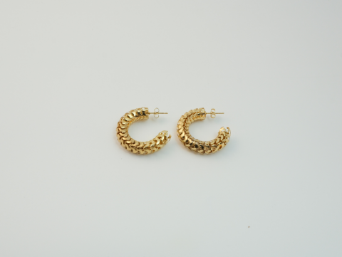 Delikli Halka Küpe | Çelik | Gold