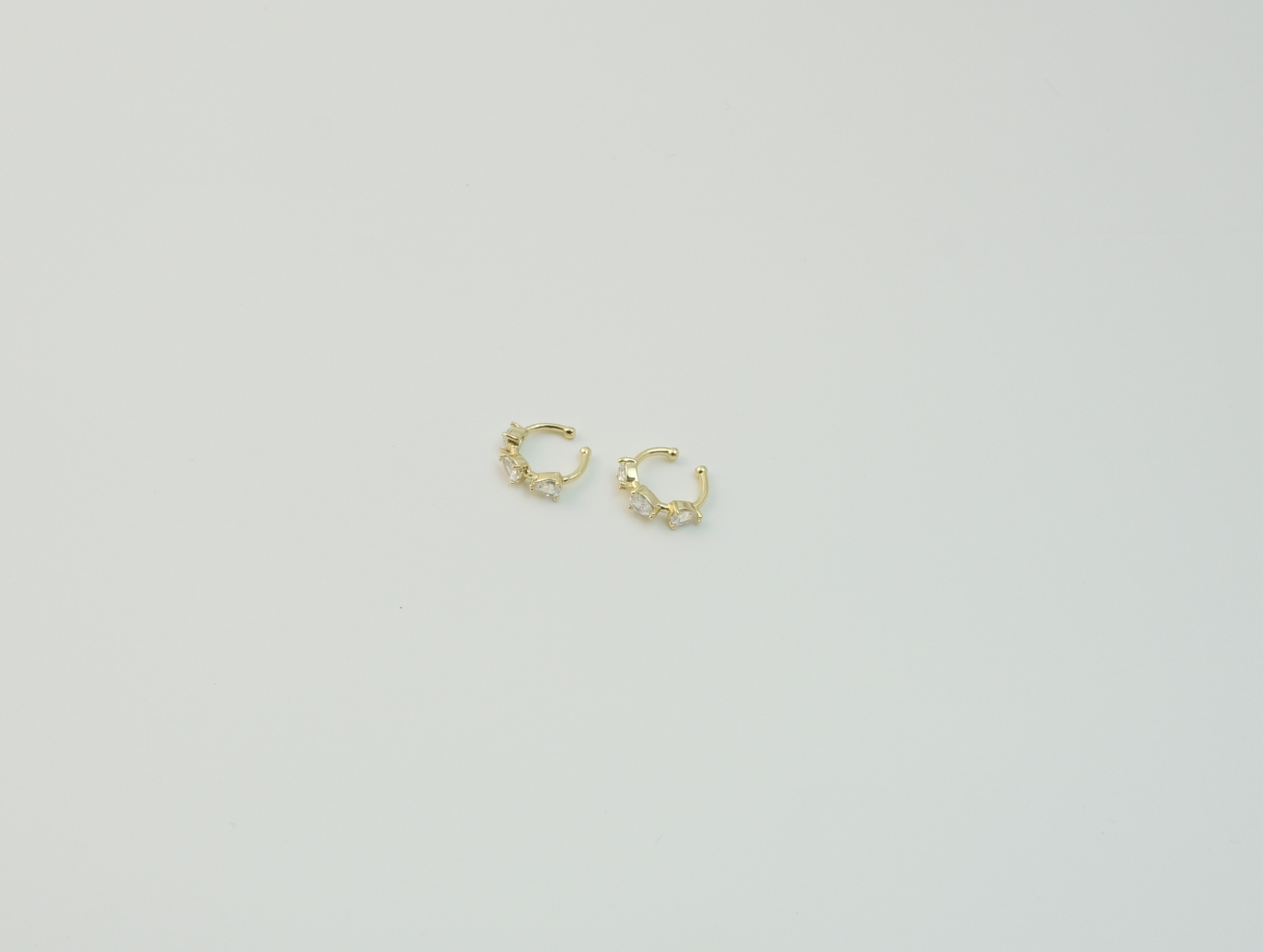 İkili Earcuff Küpe | Çelik | Gold