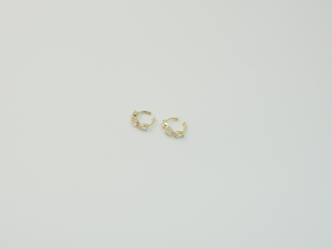 İkili Earcuff Küpe | Çelik | Gold