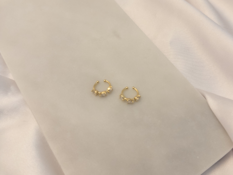 İkili Earcuff Küpe | Çelik | Gold