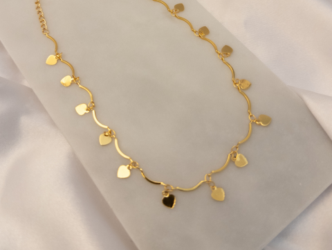 Kalp Kolye | Çelik | Gold