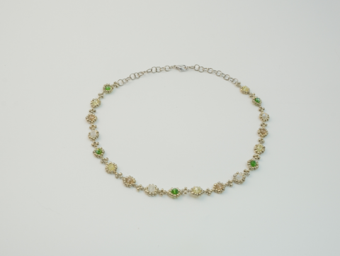 Kristal Boncuk Kolye | Boncuk | Silver / Yeşil