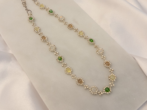 Kristal Boncuk Kolye | Boncuk | Silver / Yeşil