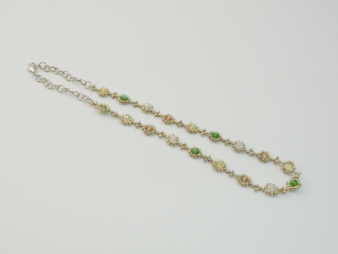 Kristal Boncuk Kolye | Boncuk | Silver / Yeşil