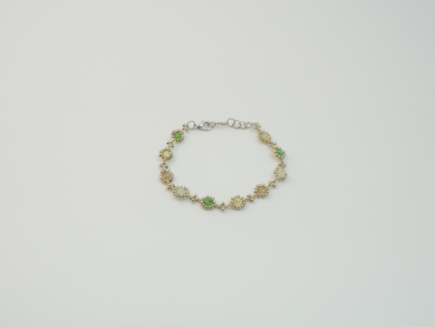 Kristal Boncuk Bileklik | Boncuk | Silver / Yeşil