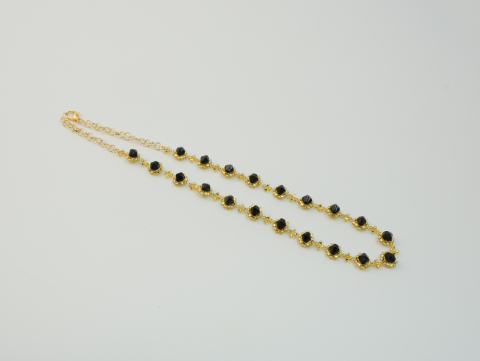 Kristal Gold Boncuk Kolye | Boncuk | Gold / Siyah