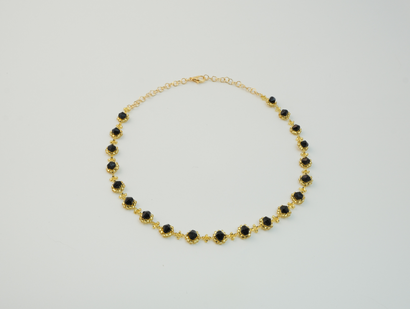 Kristal Gold Boncuk Kolye | Boncuk | Gold / Siyah