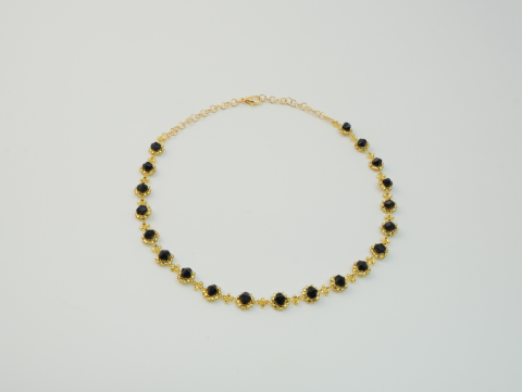 Kristal Gold Boncuk Kolye | Boncuk | Gold / Siyah