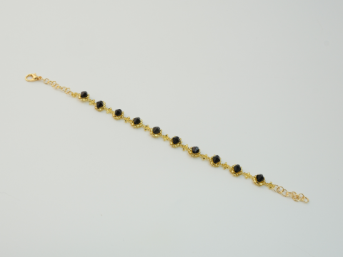 Kristal Gold Boncuk Bileklik | Boncuk | Gold / Siyah