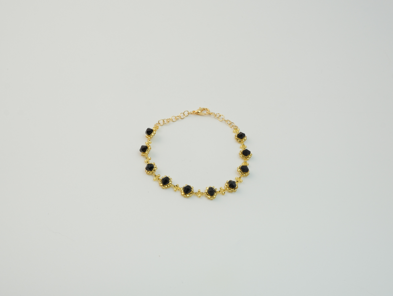 Kristal Gold Boncuk Bileklik | Boncuk | Gold / Siyah