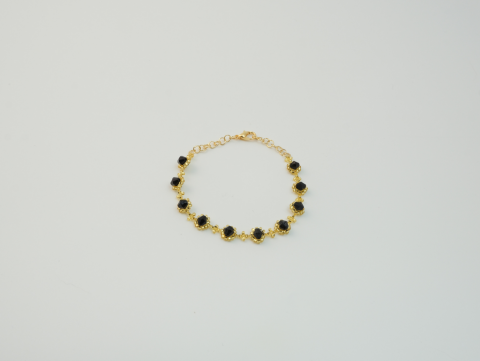 Kristal Gold Boncuk Bileklik | Boncuk | Gold / Siyah