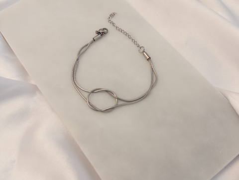 Düğüm Zincir Bileklik | Çelik | Silver