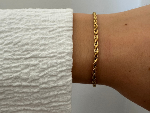 Burgu Zincir Bileklik | Çelik | Gold