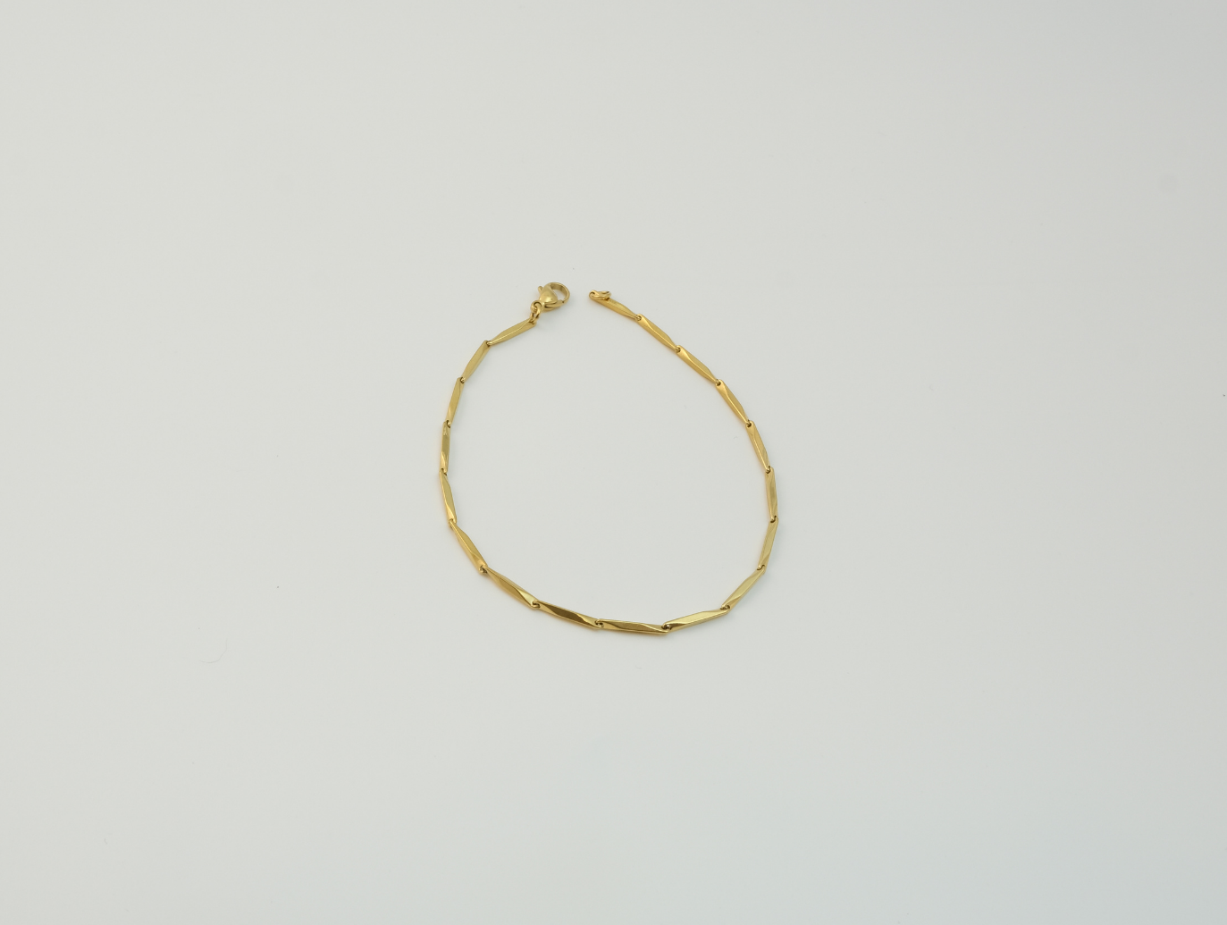 Blok Zincir Bileklik | Kararmaz | Çelik | Gold