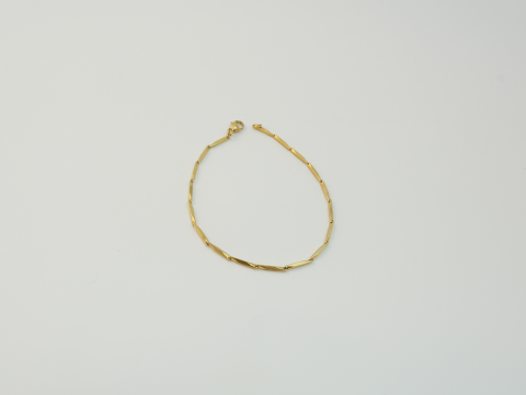 Blok Zincir Bileklik | Çelik | Gold